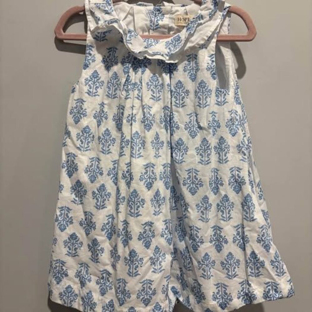 Hope & Henry Baby Organic Ruffle Collar Dress and Bloomer Set 12-18 mo - Picture 2 of 7